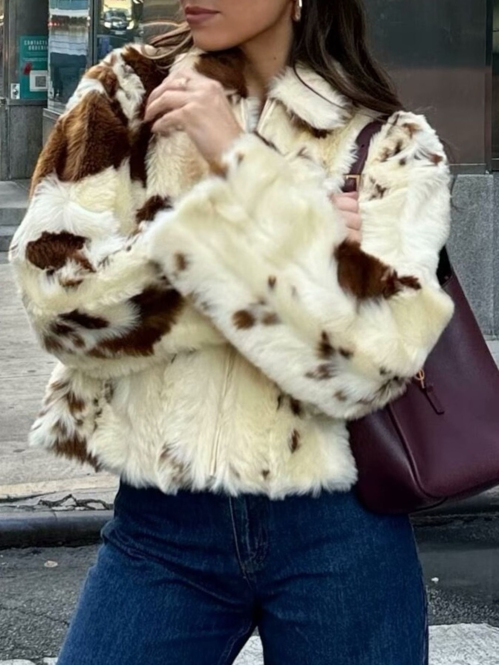 Faux Fur Zip Up Cropped Outerwear - Picture 6 of 14
